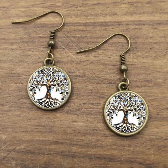 JDA Rocks Jewelry - Handcrafted Tree of Life Earring Set - Bronze Tone - Boutique NWT Handmade